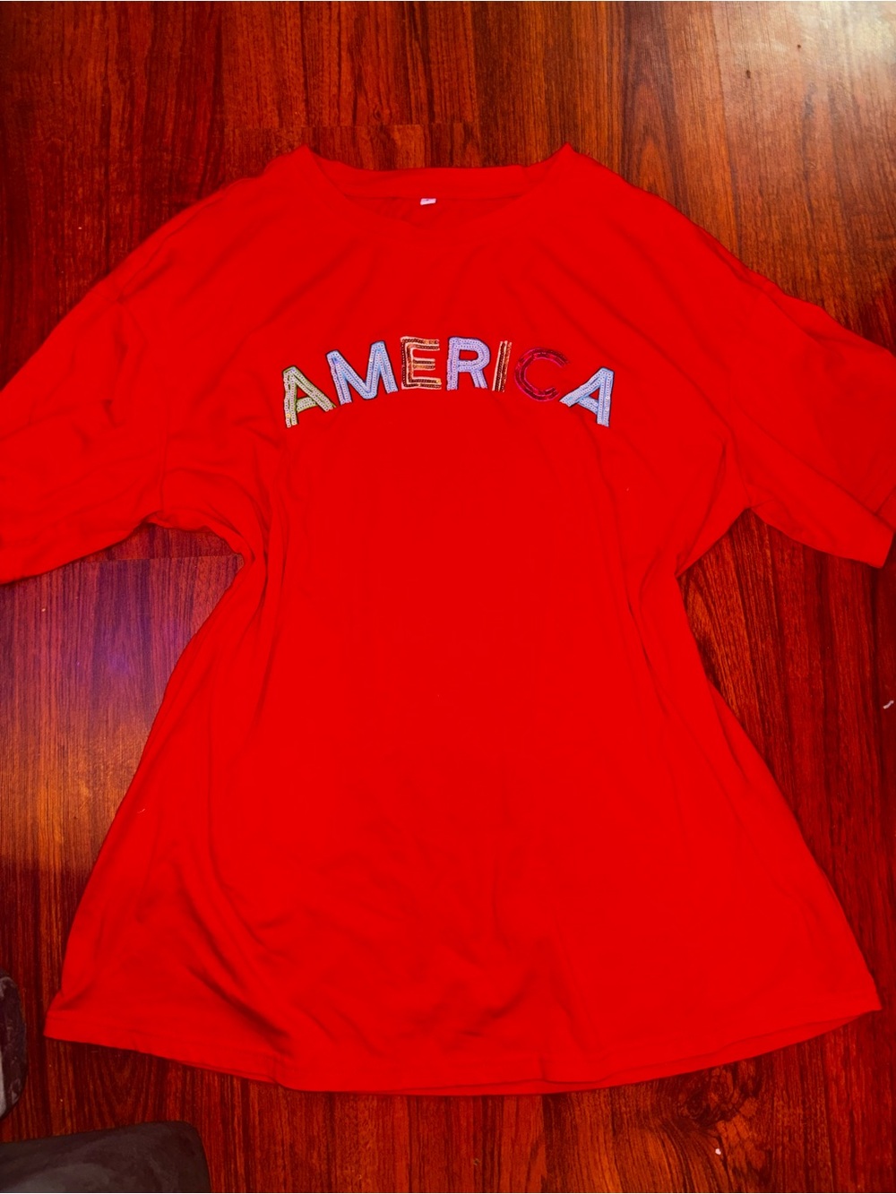 Red 'America' Graphic Women's Top